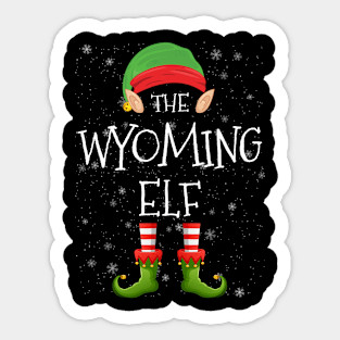 Wyoming Elf Family Matching Christmas Group Funny Pajama Xmas Sticker